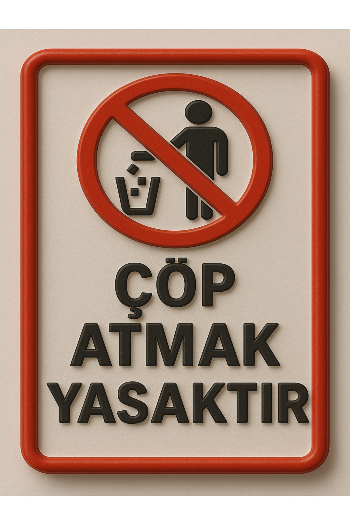 sıradışıhediyem ÇÖP ATMA YASAKTIR UYARI LEVHASI 20X15CM METAL