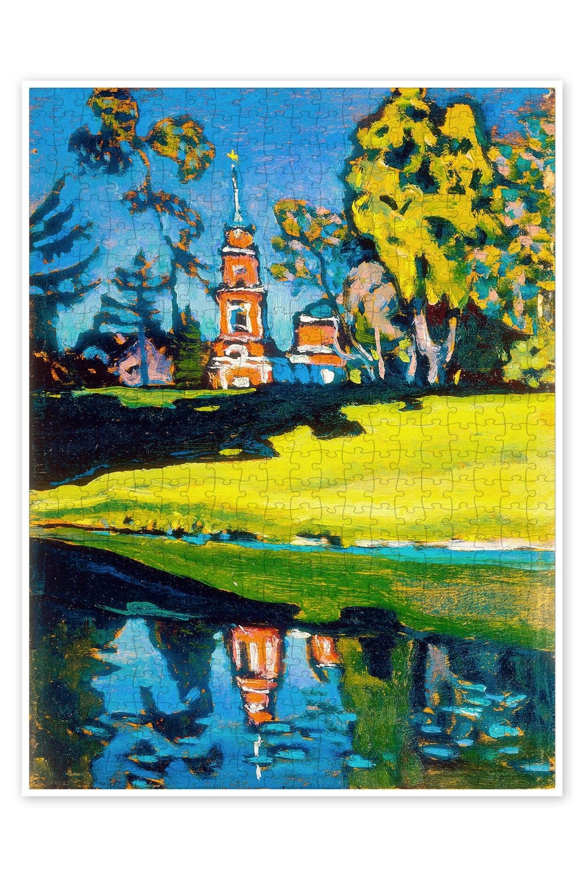 Jeronkarji Kırmızı Kilise 500 Parça Puzzle Yapboz Bohem Soyut Sanat Temalı