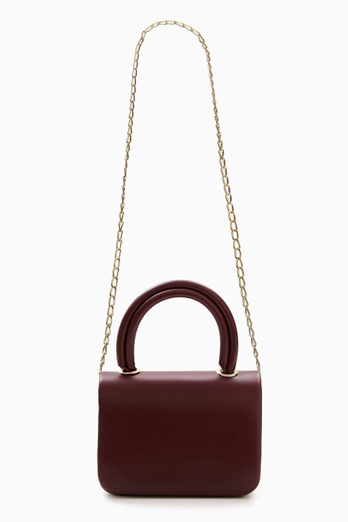 wecre8-Maroon Mini Top Handle Bag with Chain Strap by WECRE8 3