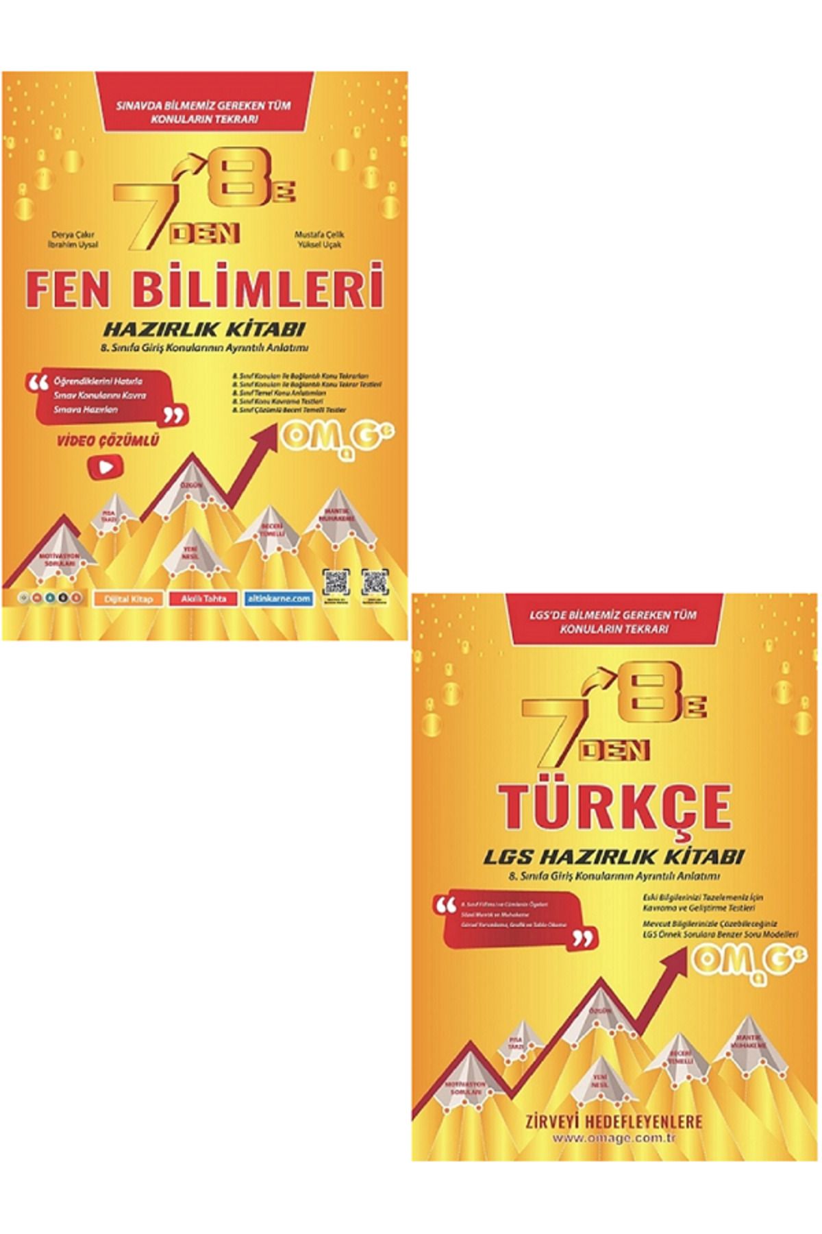 Efsane Yayınları Nartest Omega 7'den 8'e FEN BİLİMLERİ Hazırlık Kitabı + 7'den 8'e TÜRKÇE Hazılık Kitabı / 2 KİTAP