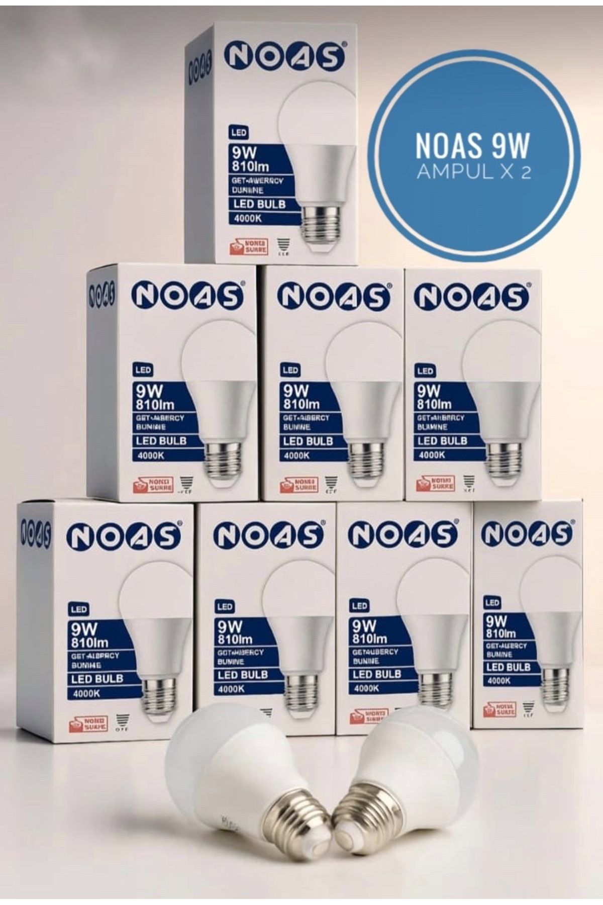 Noas 9W LED AMPUL TASARRUFLU BEYAZ IŞIK LED AMPUL X 2 ADET