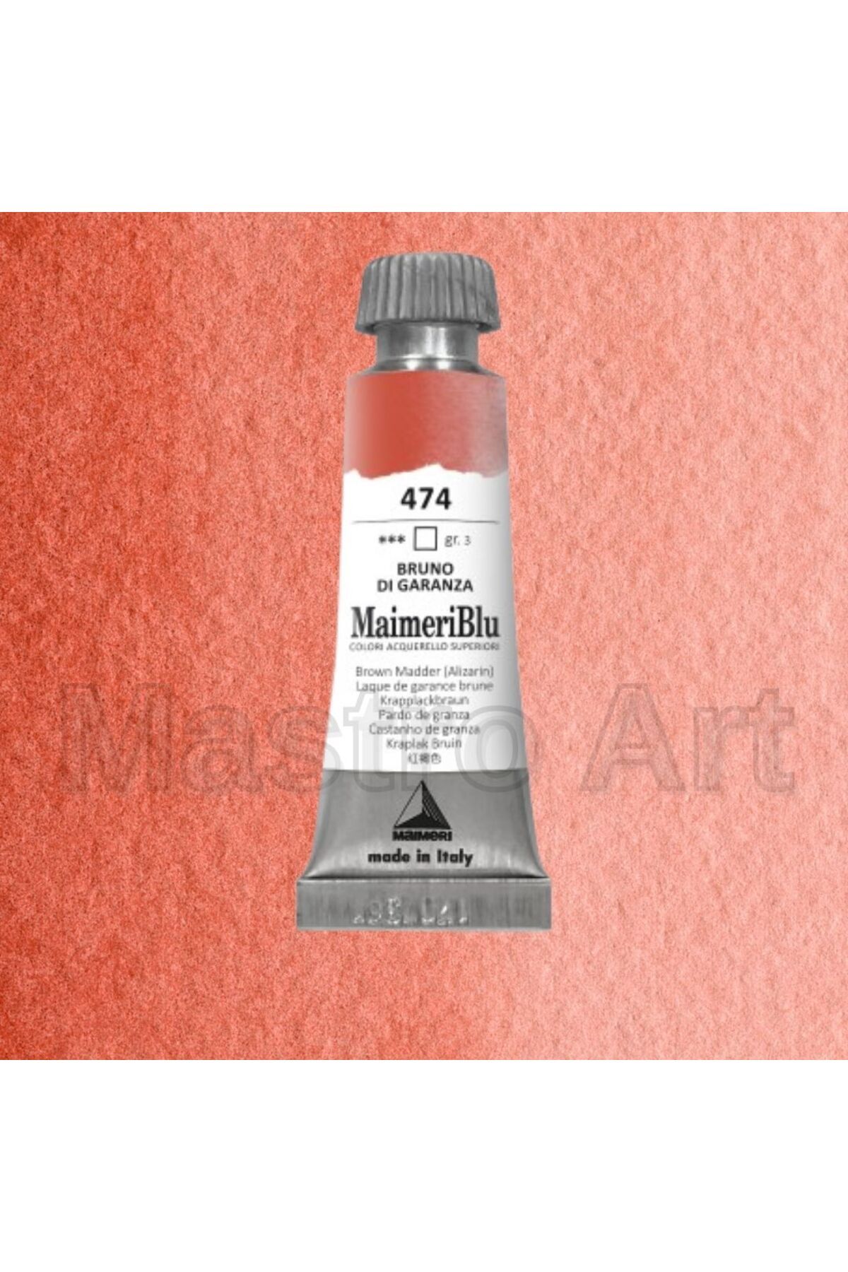Maimeri Blu Pro Tüp Sulu Boya 12 ml S3 474 Brown Madder (Alizarin)