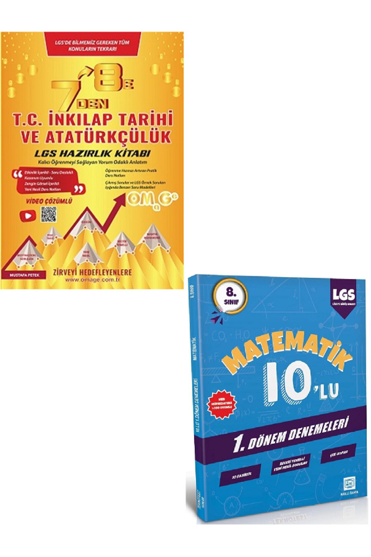 Efsane Yayınları Nartest Omega 7'den 8'e İNKILAP TARİHİ Hazılık Kitabı + 8.Sınıf 10'Lu Matematik Deneme / 2 KİTAP
