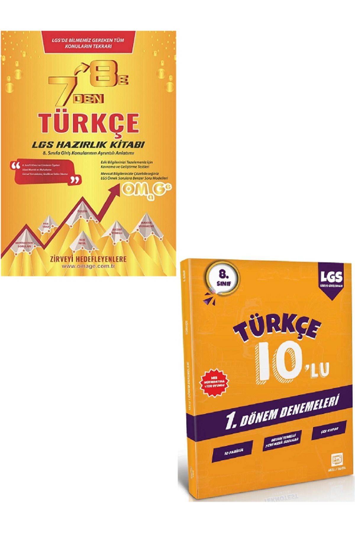 Efsane Yayınları Nartest Omega 7'den 8'e TÜRKÇE Hazılık Kitabı + 8.Sınıf 10'Lu Türkçe Deneme / 2 KİTAP