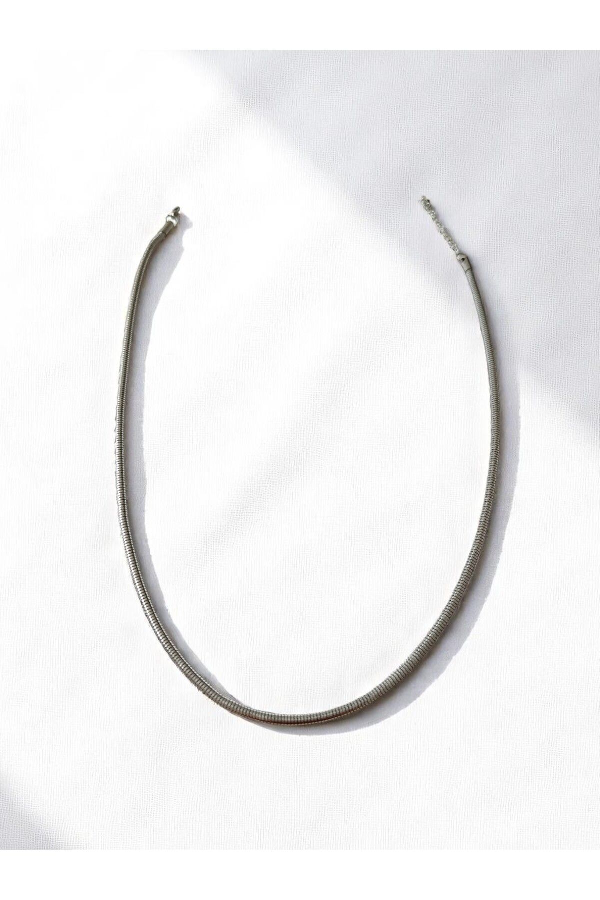 Desodes Unisex 60 cm Paslanmaz Çelik Snake Zincir Kolye – Gümüş Renk | 4 mm Kalınlık | Kararmaz, Antialerjik