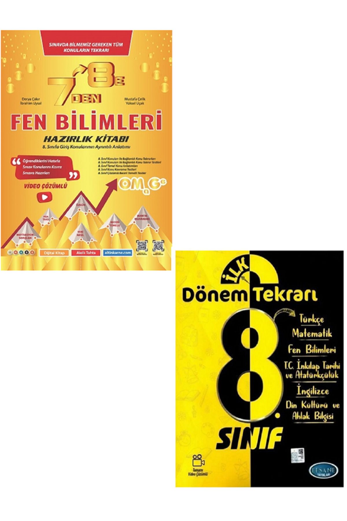 Efsane Yayınları Nartest Omega 7'den 8'e FEN BİLİMLERİ Hazılık Kitabı + 1.Dönem Tekrar Kitabı Tüm Dersler / 2 KİTAP