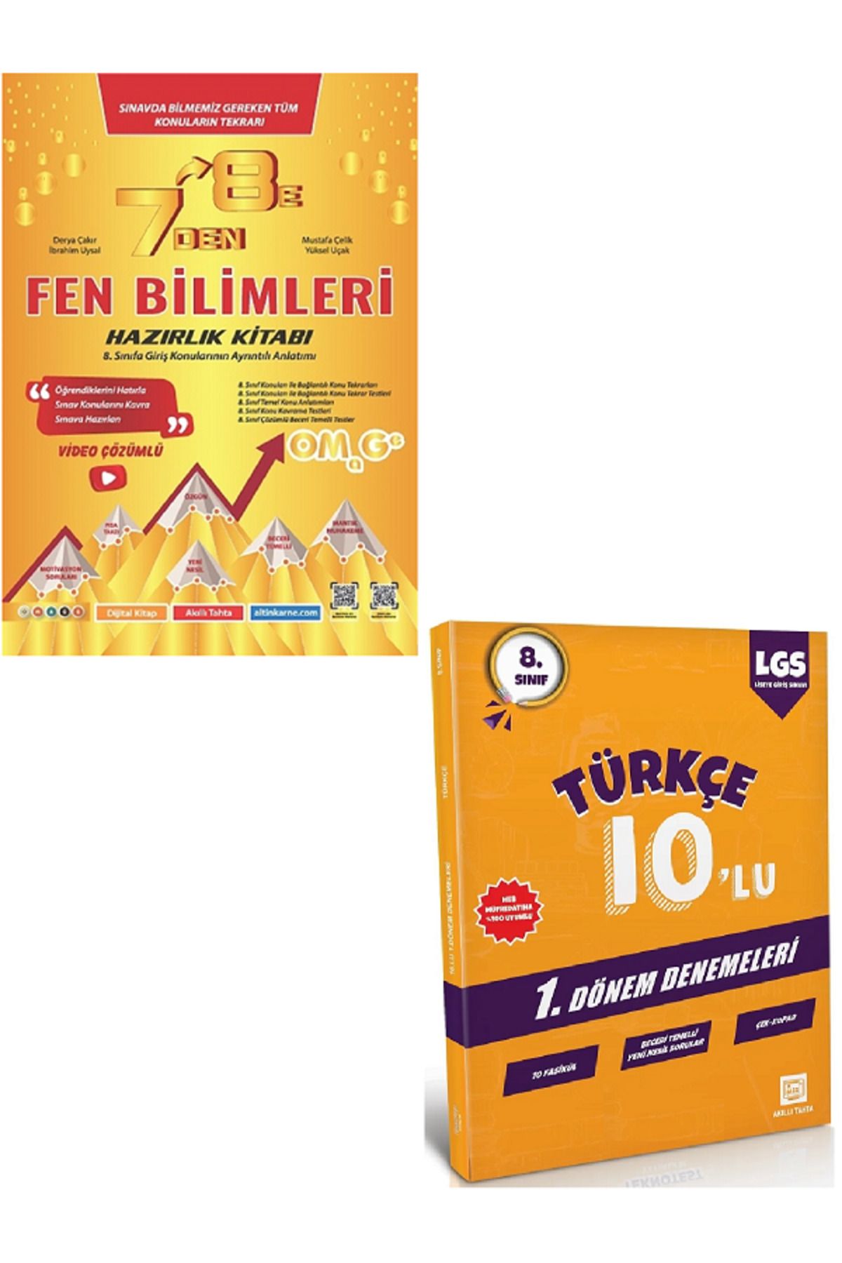 Efsane Yayınları Nartest Omega 7'den 8'e FEN BİLİMLERİ Hazılık Kitabı + 1.Dönem 10'Lu Türkçe Deneme / 2 KİTAP