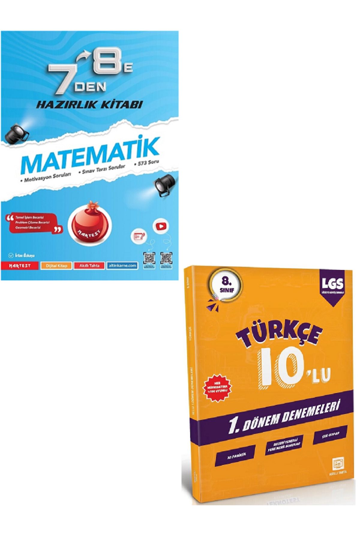 Efsane Yayınları Nartest 7'den 8'e MATEMATİK Hazılık Kitabı + 8.Sınıf 1.Dönem 10'Lu Türkçe Deneme / 2 KİTAP
