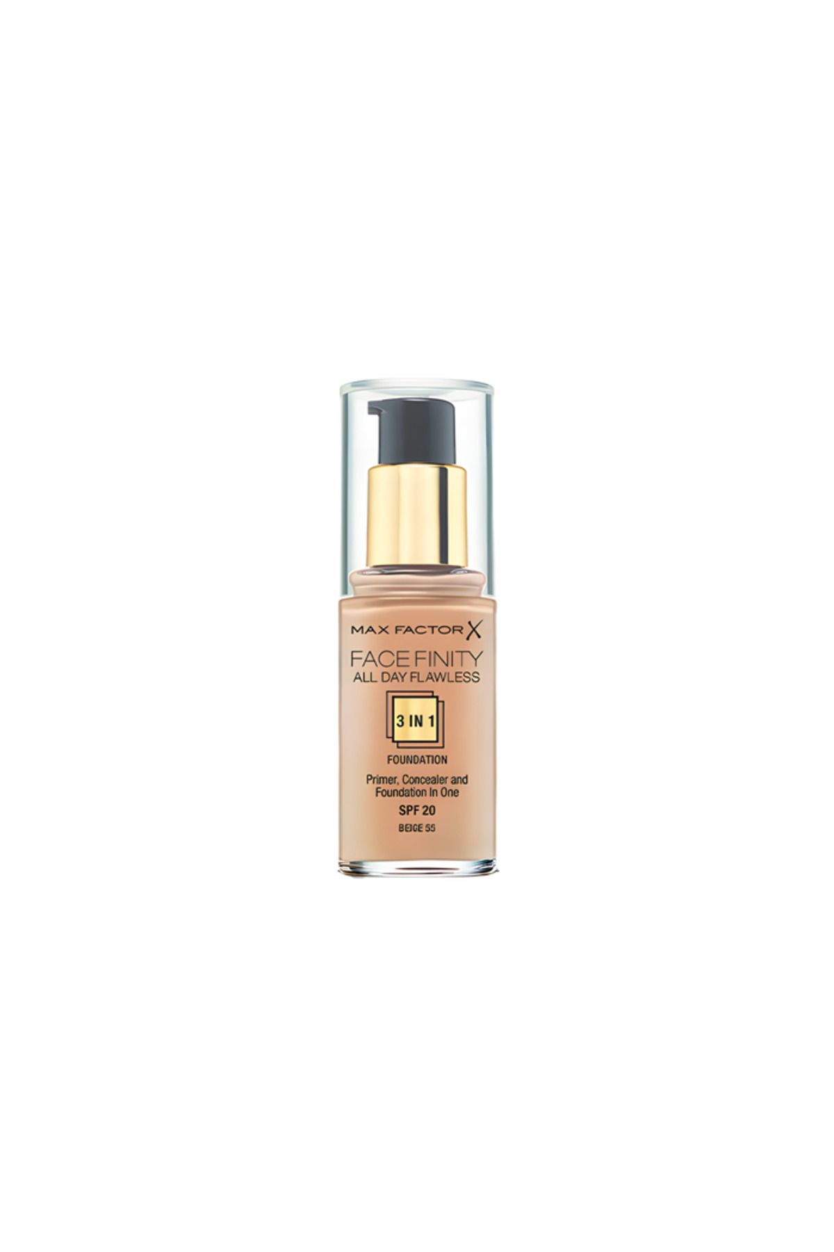 Max Factor-Max Factor FaceFinity All Day Flawless 3 In 1 Foundation SPF 20 Beige No. 055 - 30 ml 1