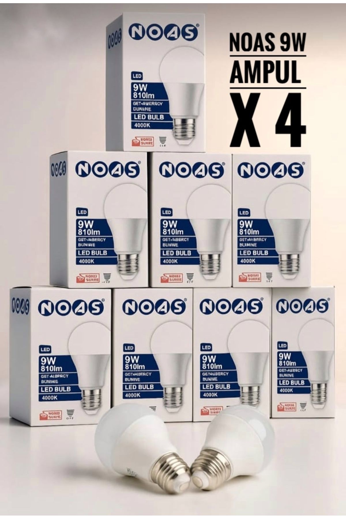 Noas 9W LED AMPUL TASARRUFLU BEYAZ IŞIK LED AMPUL X 4 ADET