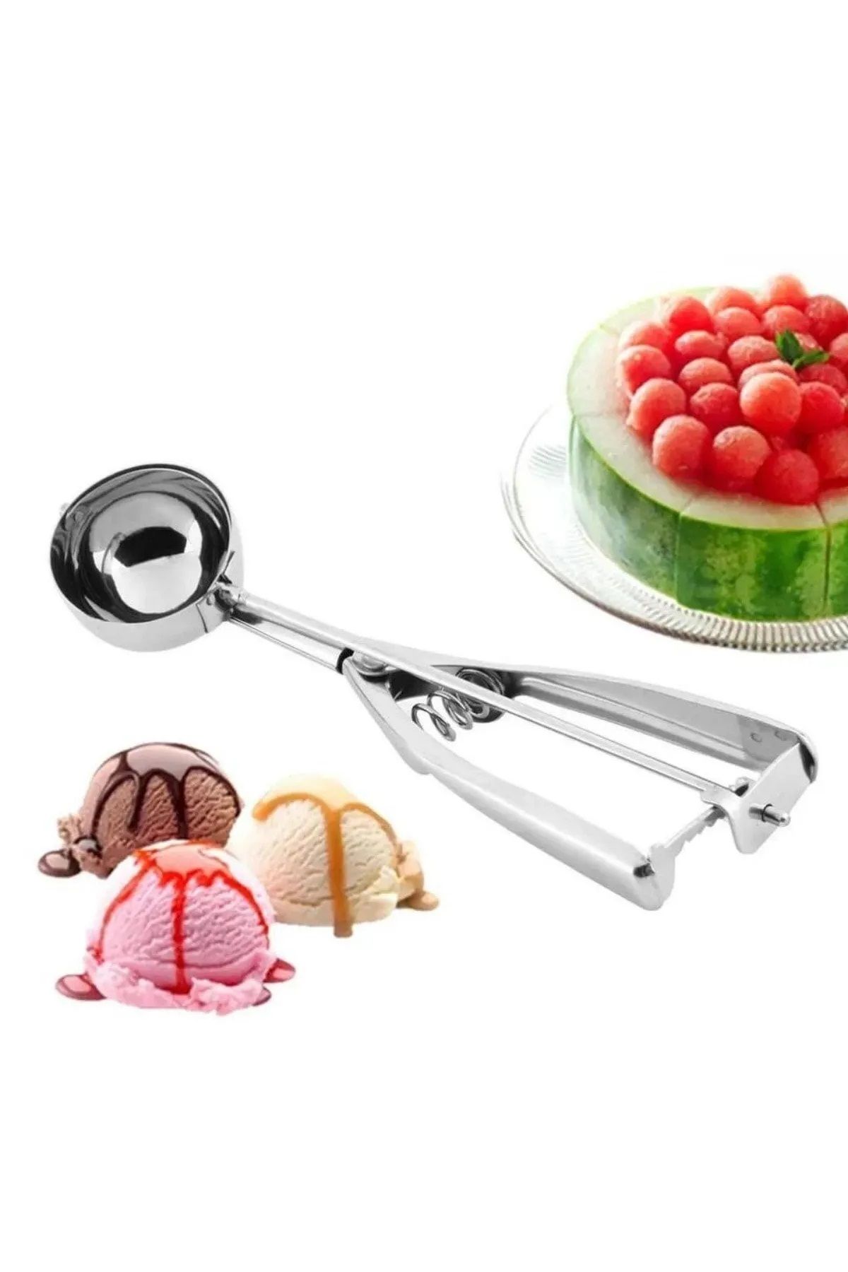 Assess Home Çelik Lüx Top Şeklinde Ergonomik Dondurma Kaşığı