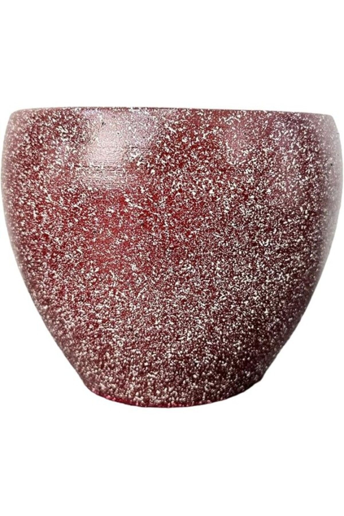 ShopZum Bitki Tasarımı Ev Dekorasyon Bordo Granit Toprak Saksı Saksılık Salon Çiçeklik - 15 Cm