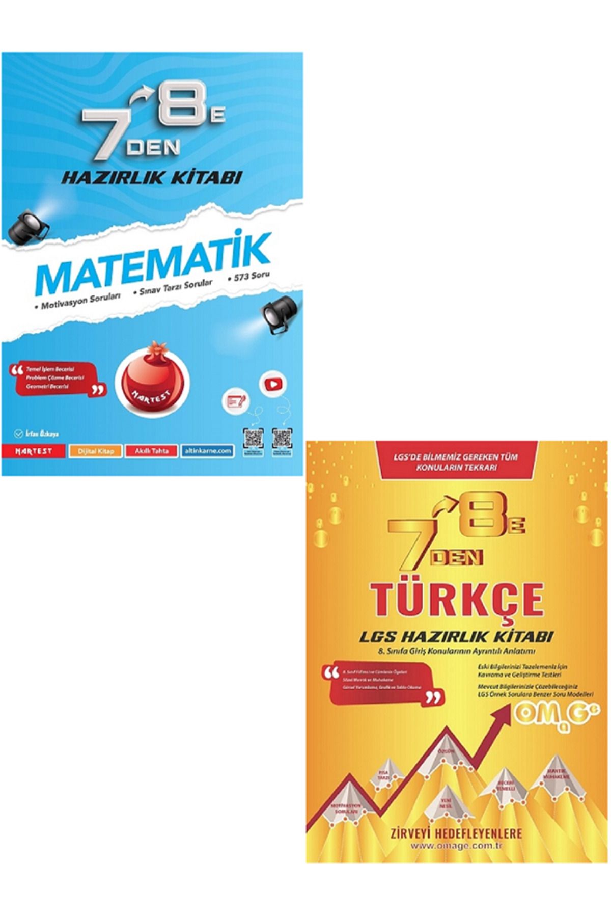 Efsane Yayınları Nartest 7'den 8'e MATEMATİK Hazırlık Kitabı + Nartest Omega 7'den 8'e TÜRKÇE Hazılık Kitabı /2 KİTAP
