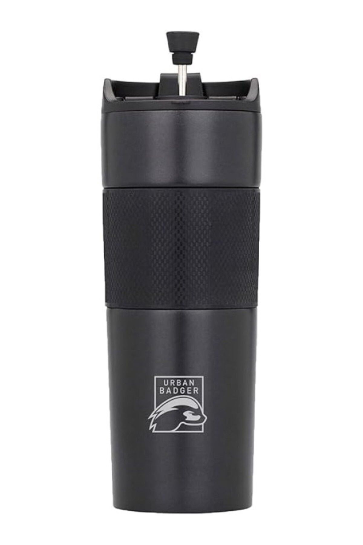 ShopZum Urban Badger French Press Paslanmaz Siyah Çelik Termos 500Ml, Dayanıklı Kamp Ekipmanları, Kamp