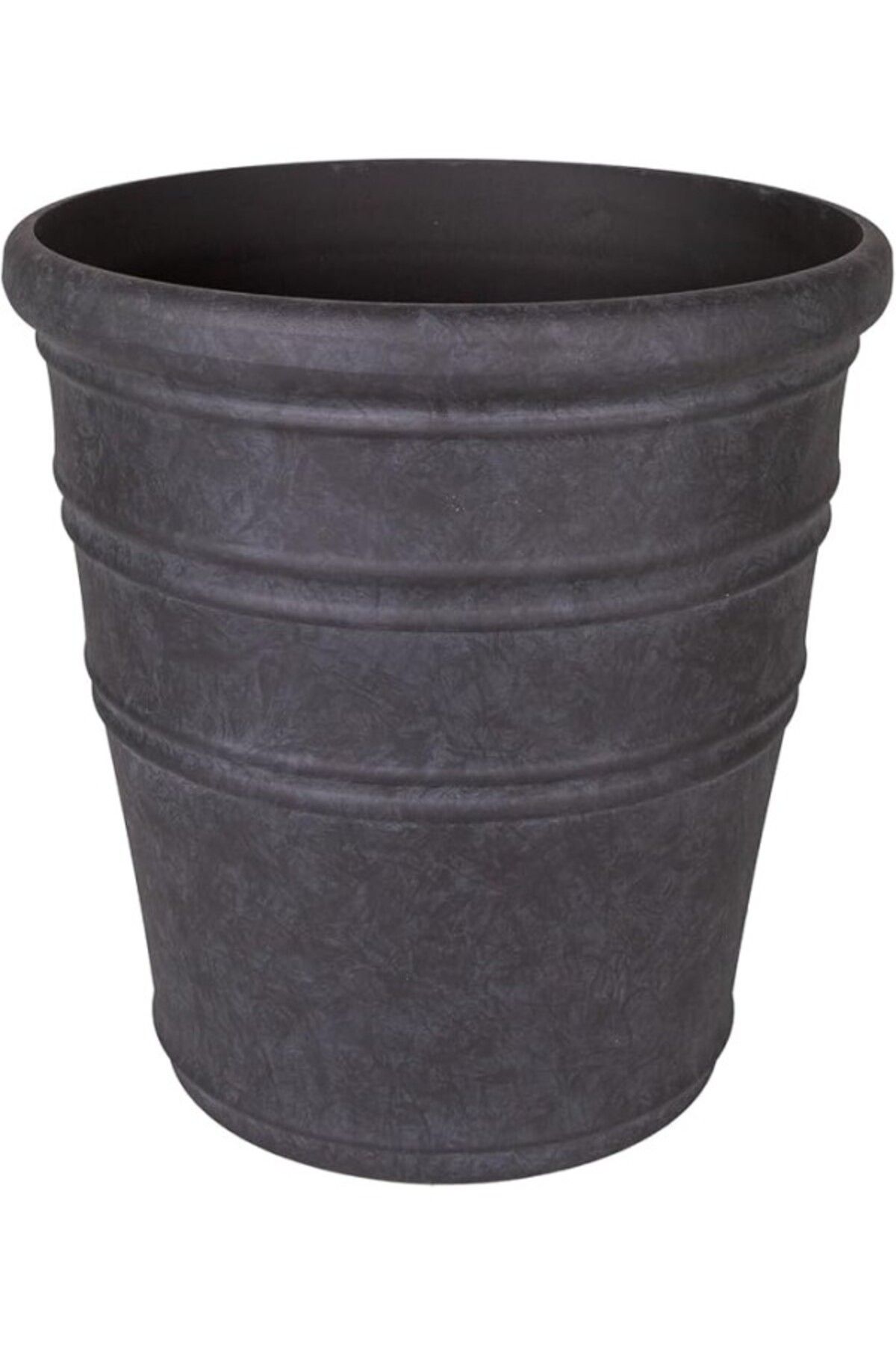 ShopZum Herdekora Oval İç Ve Dış Mekan Saksı Kömür Siyahı Orta Boy 46X46X46,5 Cm.