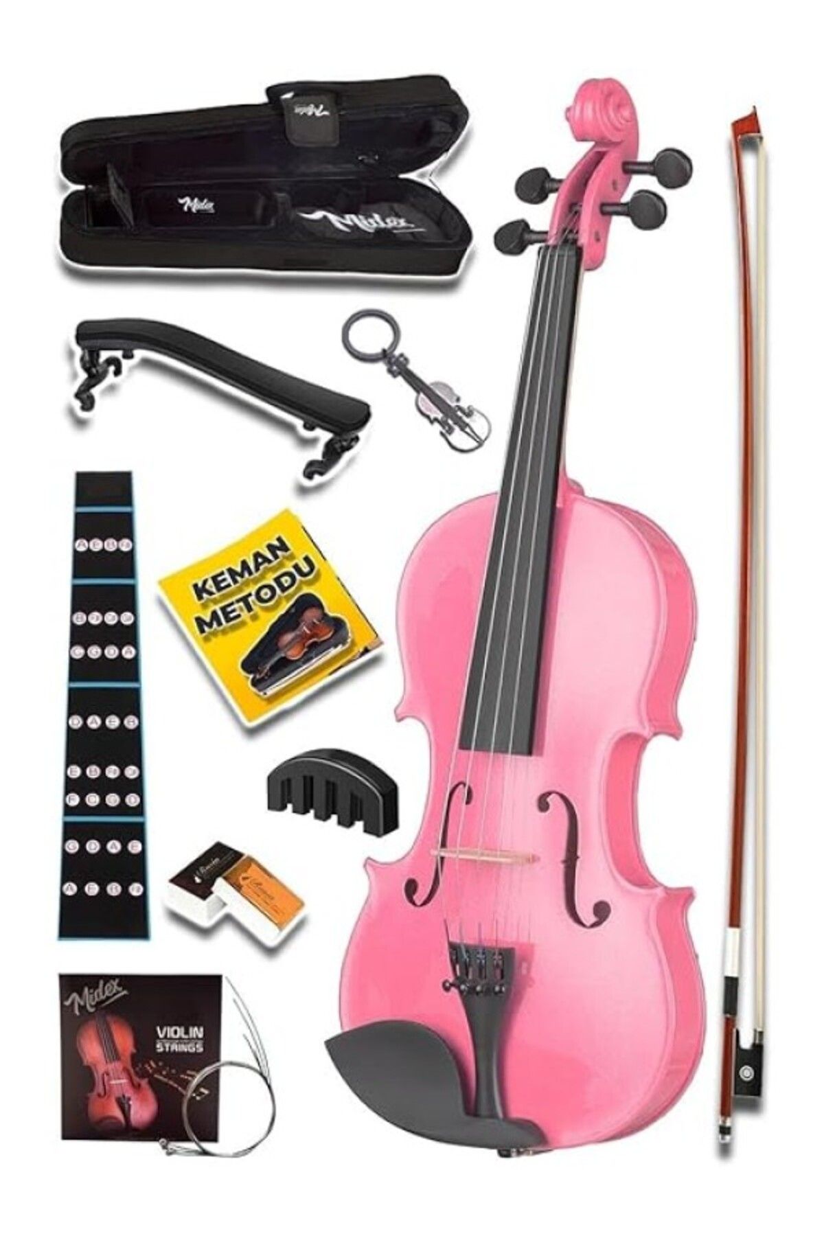 ShopZum Midex Hga34pink-tys Pembe 3/4 Çocuk Kemanı Full Set (10-13 YAŞ IÇİN)