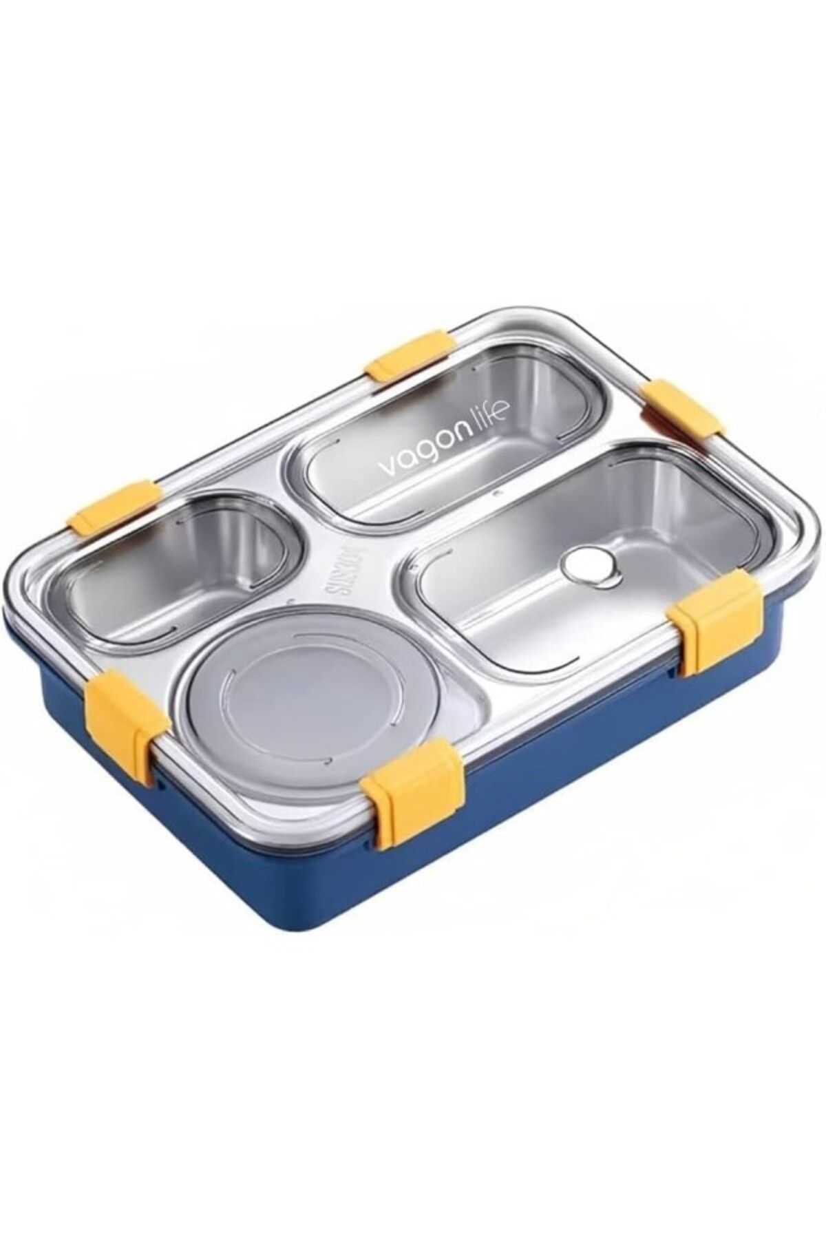 ShopZum Vagonlife Büyük Ebat 850 ml (paslanmaz Çelik Tek Kat Dört Bölmeli Çorba Kaseli Lunch Box Yeni Nesil