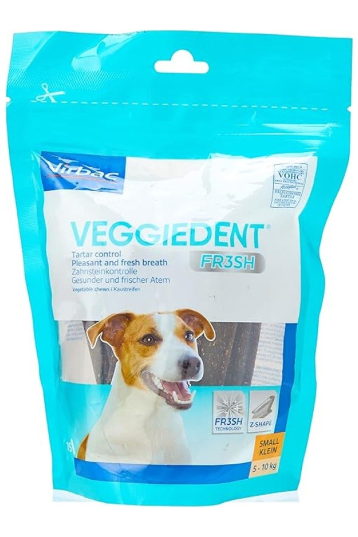 ShopZum Virbac Veggiedent Fr3sh Köpekler Için Çiğneme Ürünü, 15 Çiğneme, Küçük, Şeffaf, Üniseks