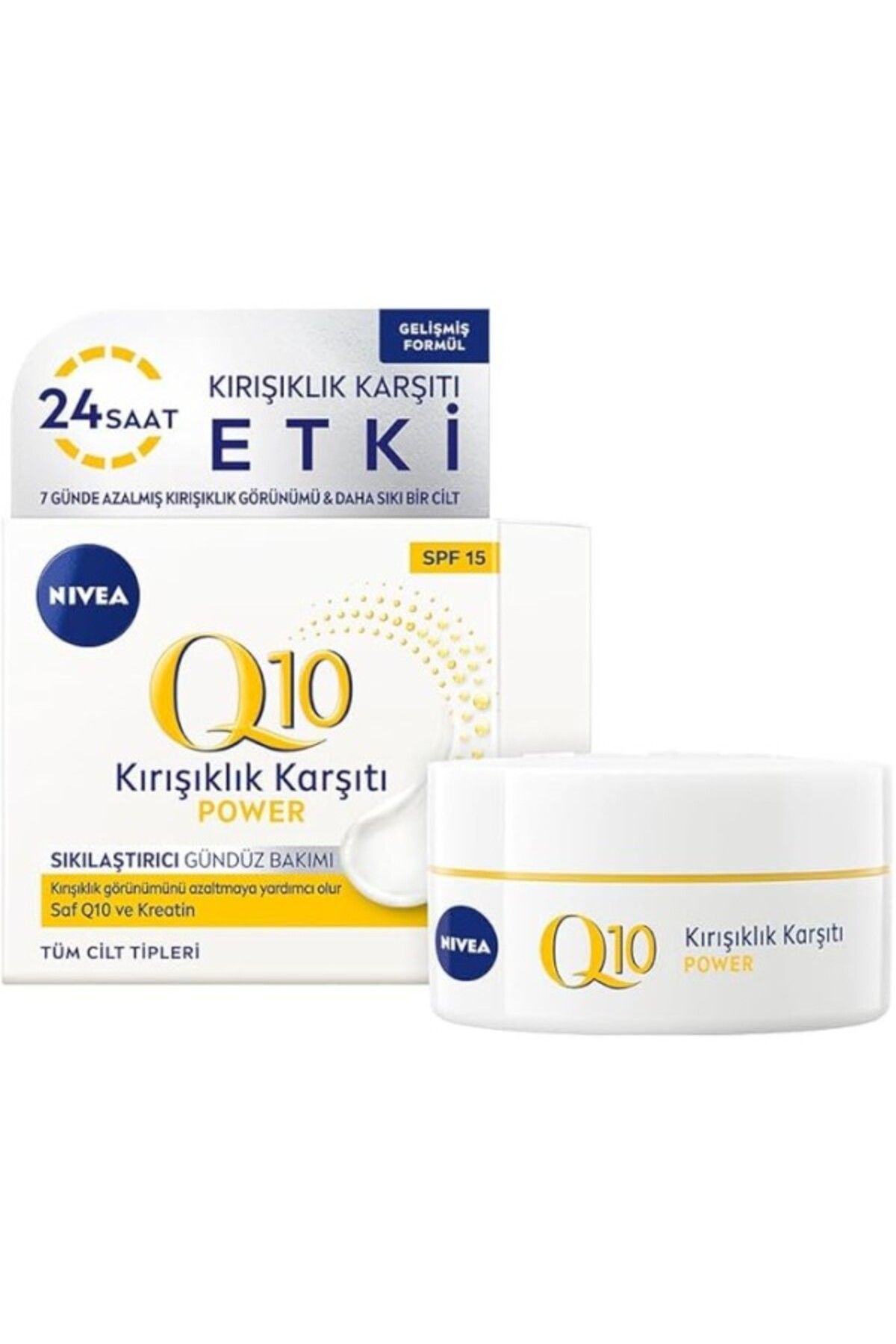 ShopZum Q10 Power Kırışık Karşıtı Gündüz Yüz Bakım Kremi, 50 Ml, Spf15 Güneş Koruması, Normal Cilt