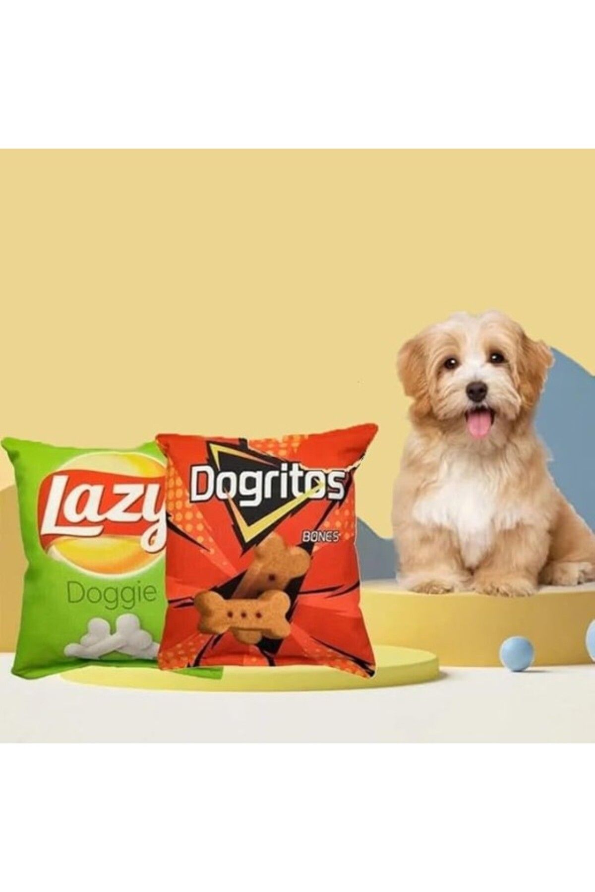 ShopZum Tineke Cips Dayanıklı Sesli Köpek Oyuncağı 1 Adet (Lazy)