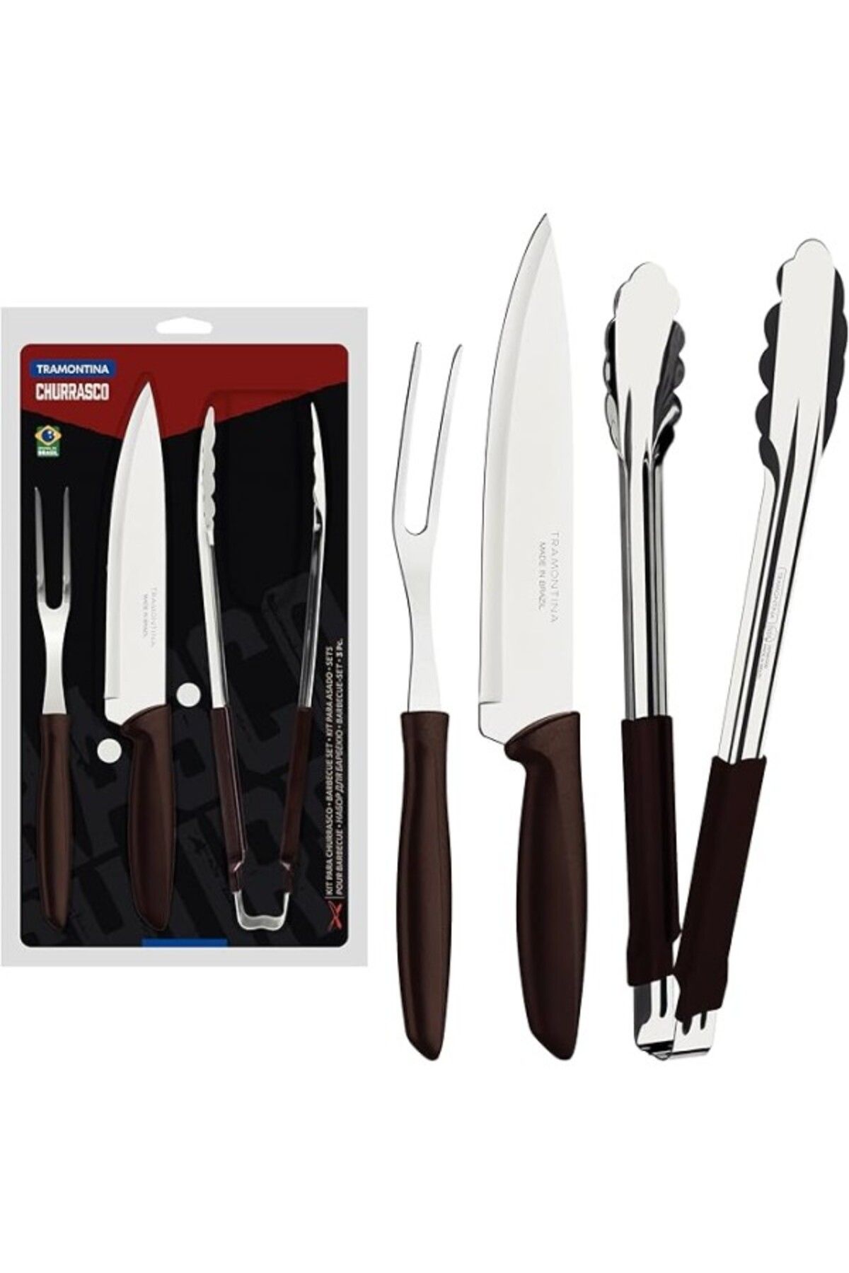 ShopZum Tramontina 23498/449 Plenus 3Lü Barbekü Seti