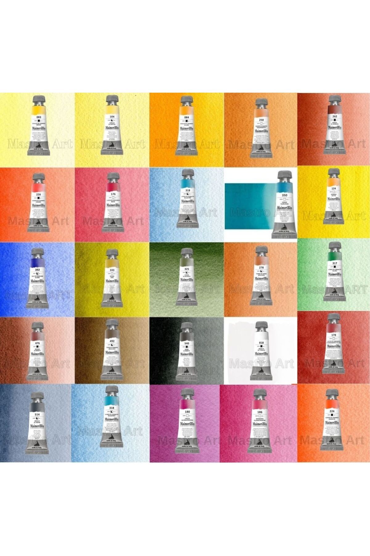 Maimeri Blu Pro Tüp Sulu Boya 12 ml Tüm Renkler 86'lı Set Full Paket