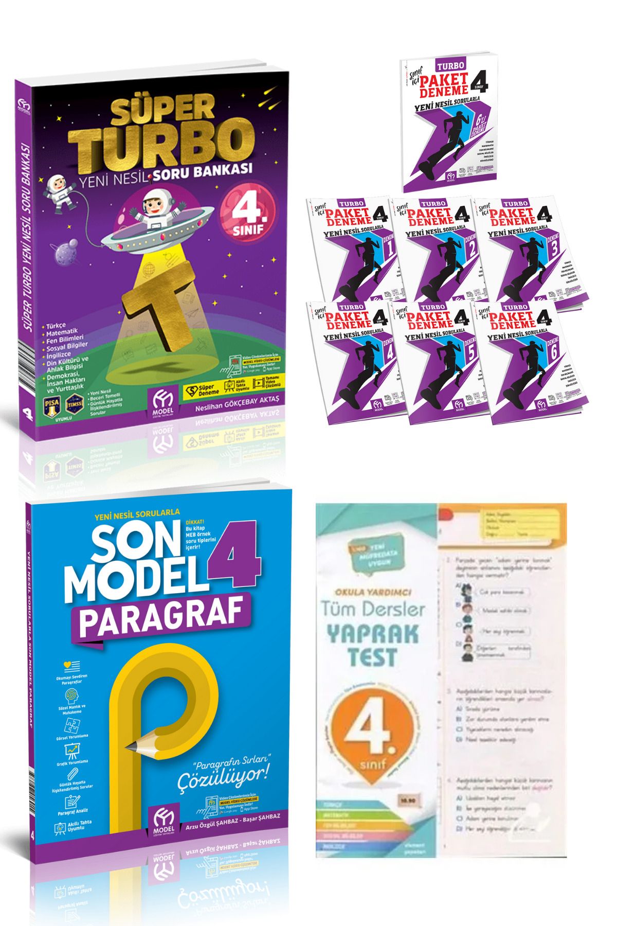 Model Eğitim Yayınları 4. Sınıf Süper Turbo Yeni Nesil Soru Bankası + Deneme + Paragraf Soru Bankası Seti