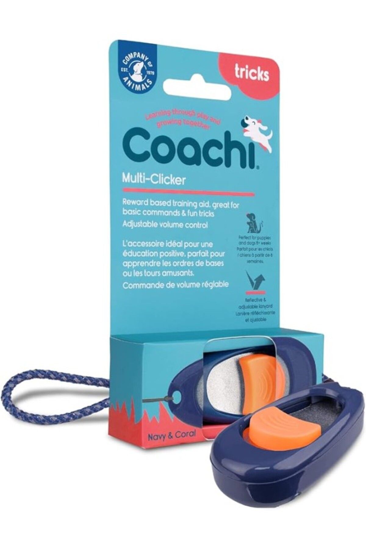 ShopZum Company Of Animals Coachi Multi-Clicker, Köpek Aksesuarı, 3 Kademeli Ses Ayarı, Kullanımı Kolay