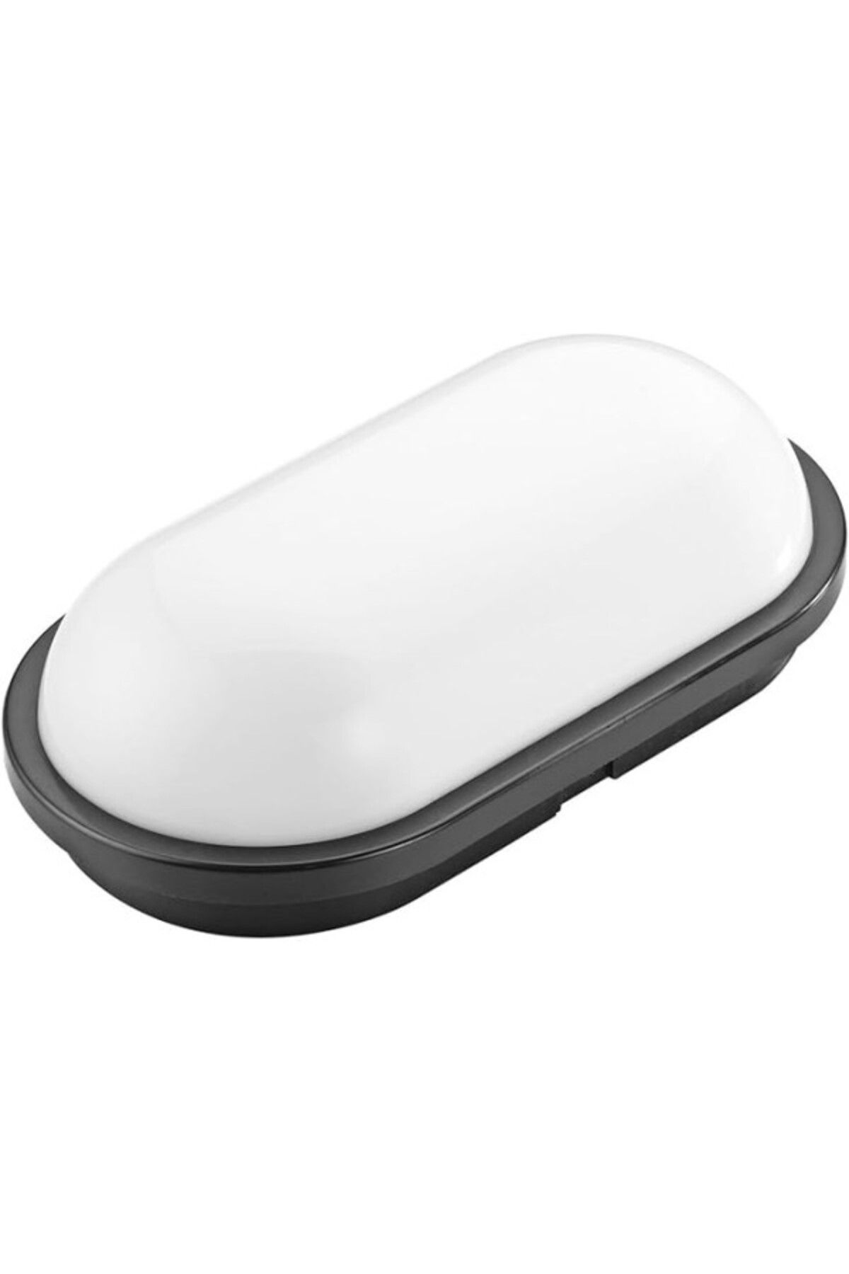 ShopZum Aydos 20W Oval Siyah Led Nem Su Geçirmez Banyo Bahçe Teras Kiler Garaj Modern Tavan Lambası Led