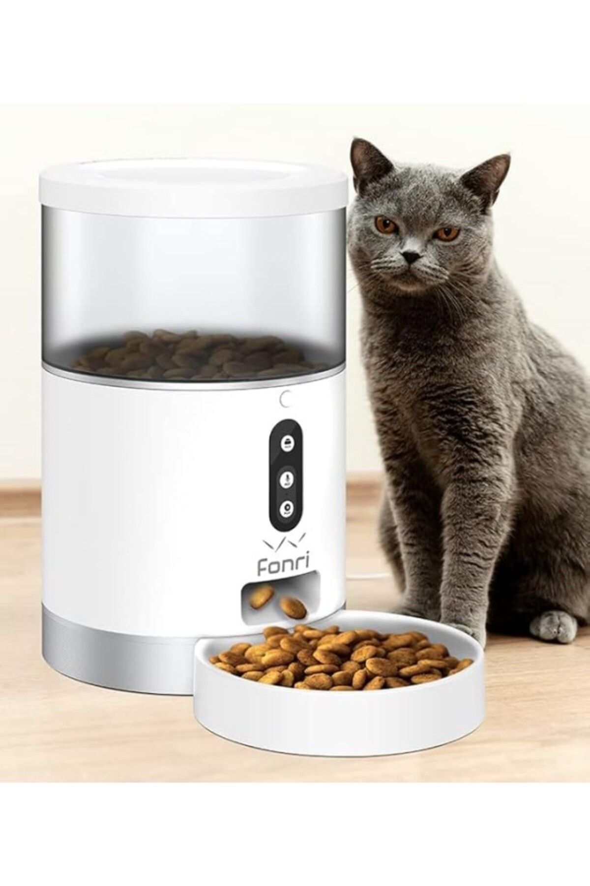 ShopZum Fonri Kedi Köpek Akıllı Mama Kabı, Otomatik, Wifi, 4lt, Uzaktan Kontrol, Porsiyon Ayarlı