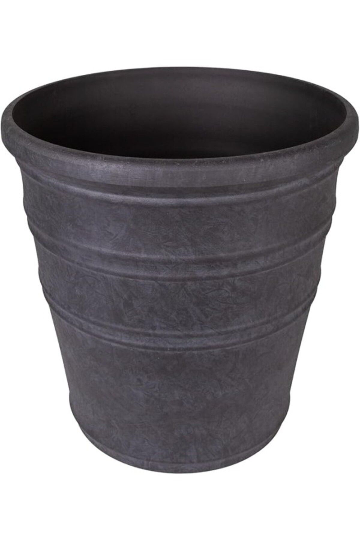 ShopZum Herdekora Oval İç Ve Dış Mekan Saksı Kömür Siyahı Küçük Boy 40X40X41,5 Cm.