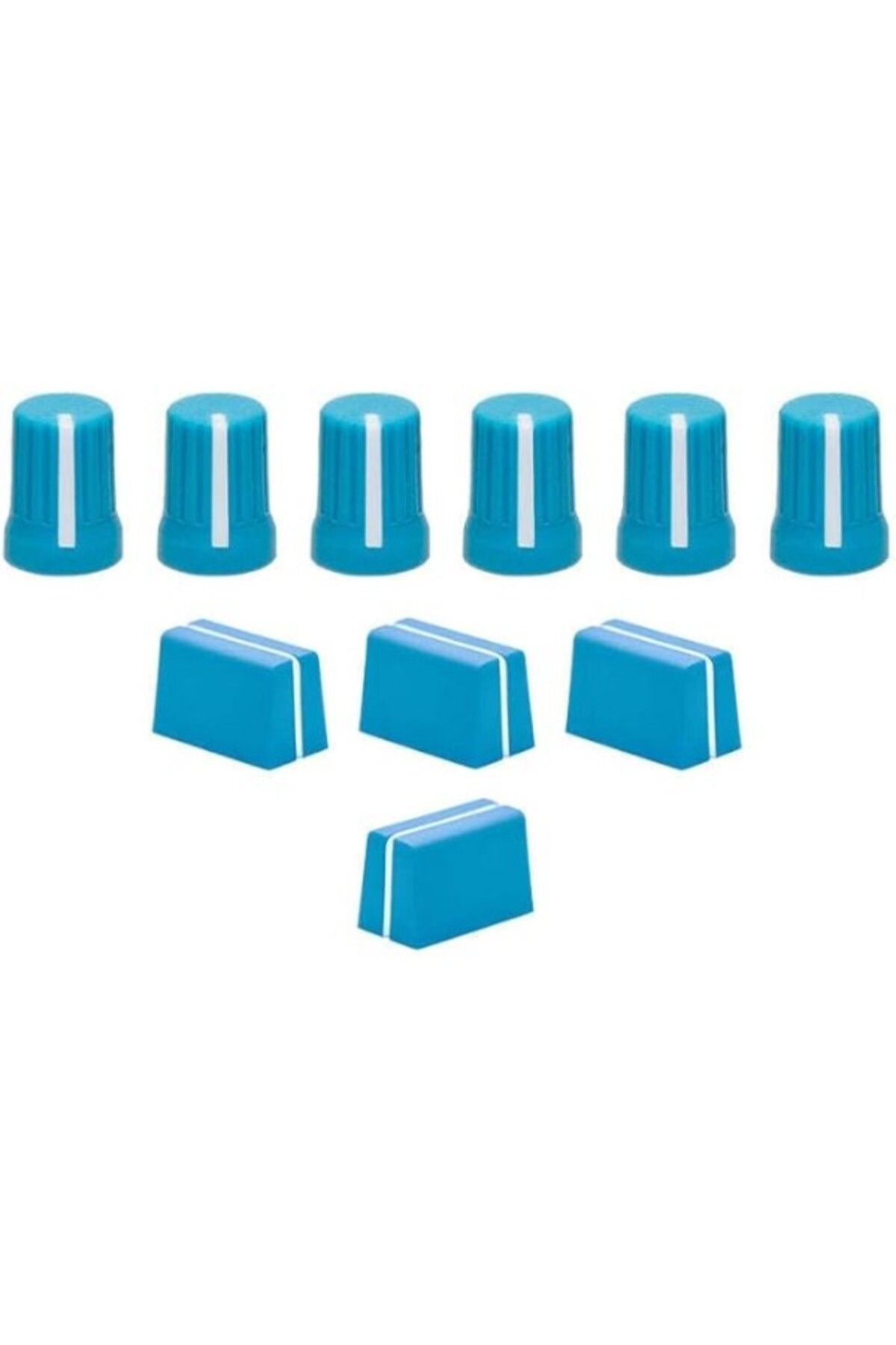 ShopZum Dj Techtools Chroma Caps Lite Pack (Blue) | Chroma Caps Lite Paketi: 6X Super Knobs, 3X Fader Pro