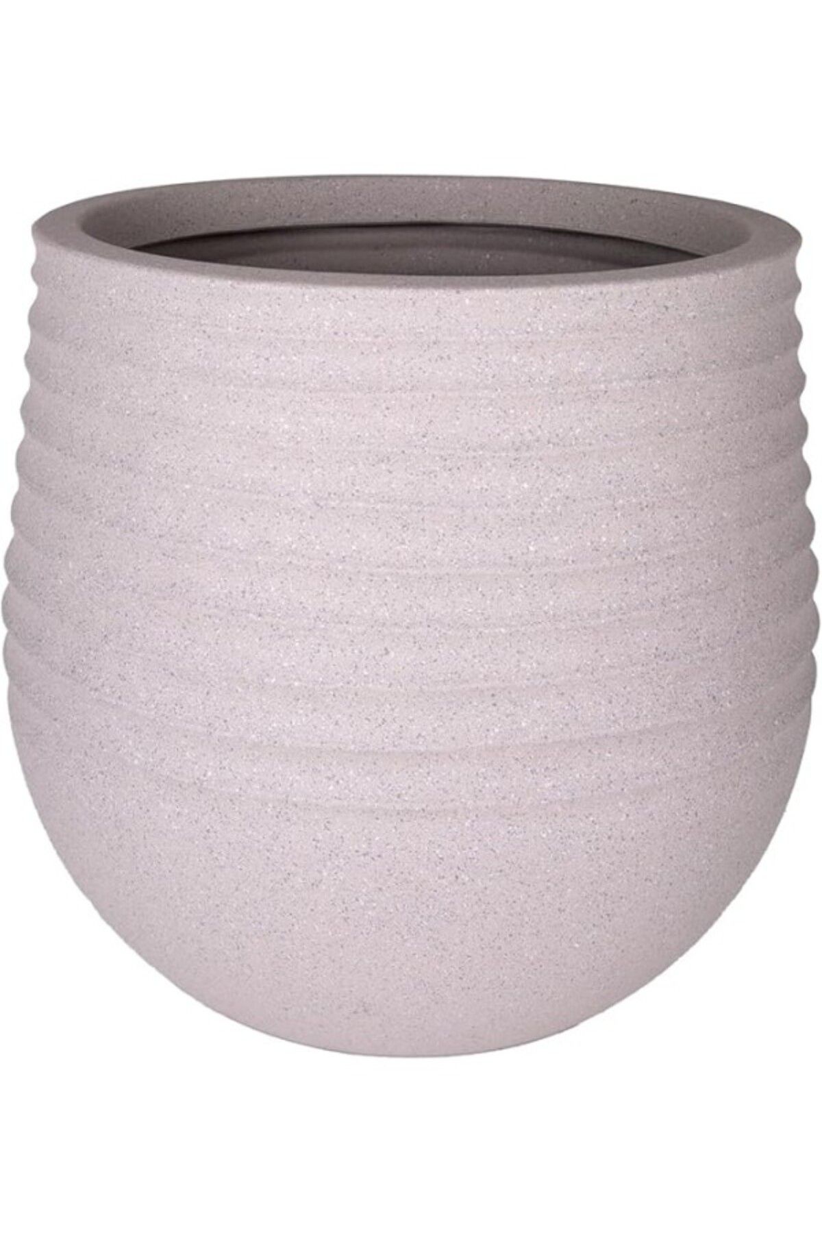ShopZum Herdekora Oval İç Ve Dış Mekan Saksı Bej Büyük Boy 53X53X49 Cm.