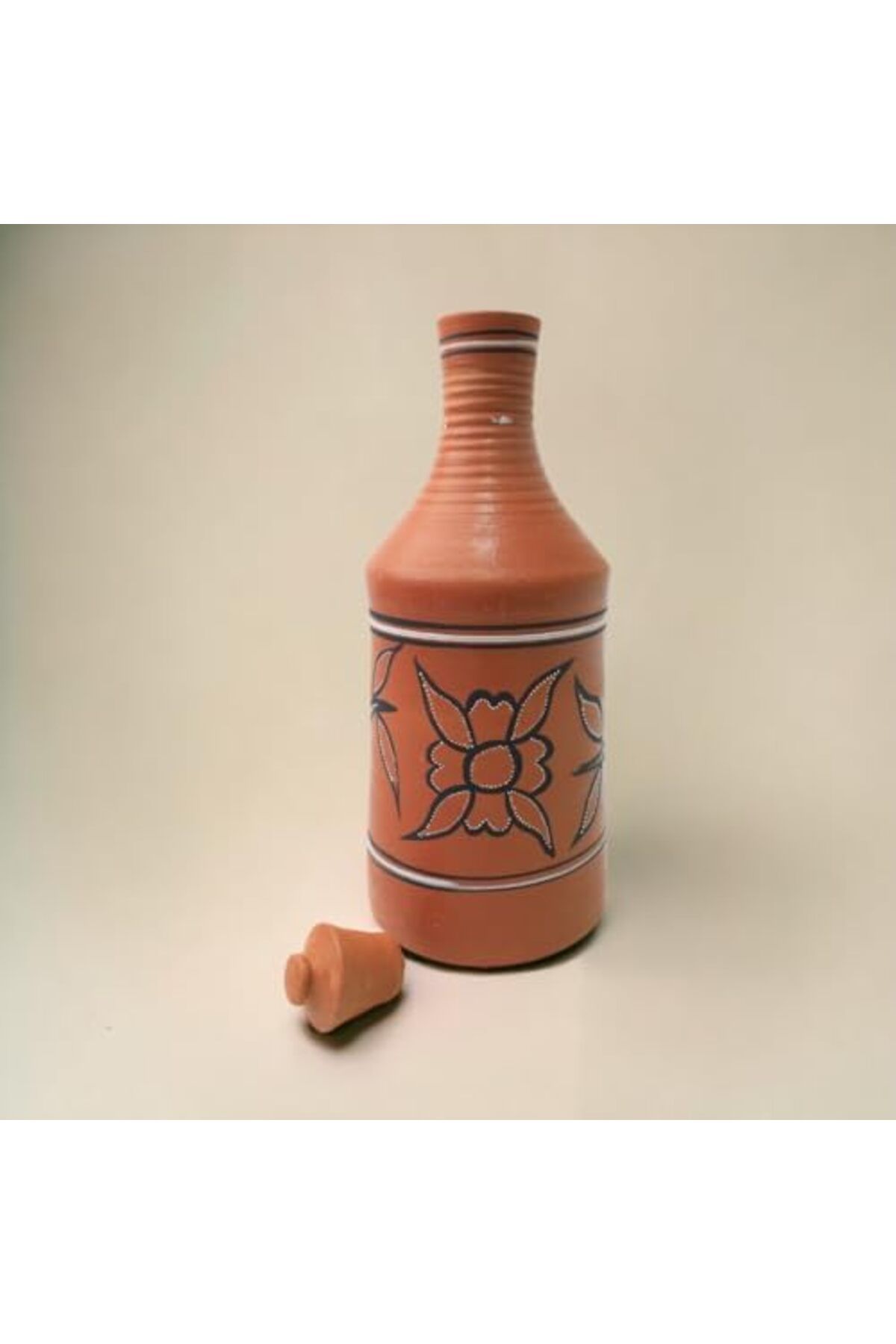 Generic-ARK DhaaroVibes 1L Village Harmony Clay Bottle – Handcrafted Terracotta Water Bottle, Eco-Friendly 2