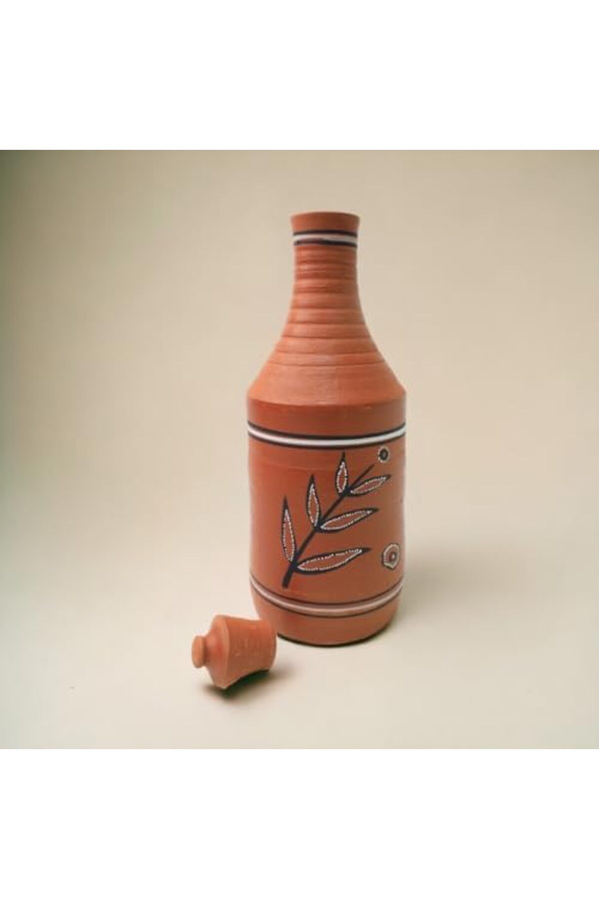 Generic-ARK DhaaroVibes 1L Village Harmony Clay Bottle – Handcrafted Terracotta Water Bottle, Eco-Friendly 7