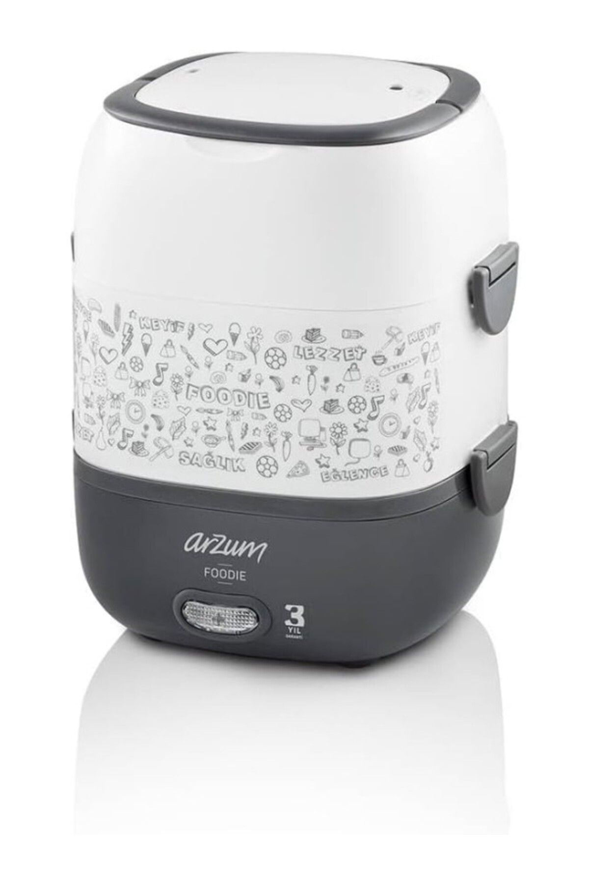 ShopZum Arzum Ar1073 Foodie Modern Sefer Tası, Elektrikli, 1.65 Lt, 270 W, Paslanmaz Çelik, Beyaz