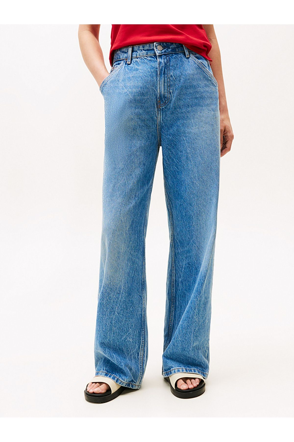 Tommy Hilfiger Mid Rise Loose Wide Leg Jeans