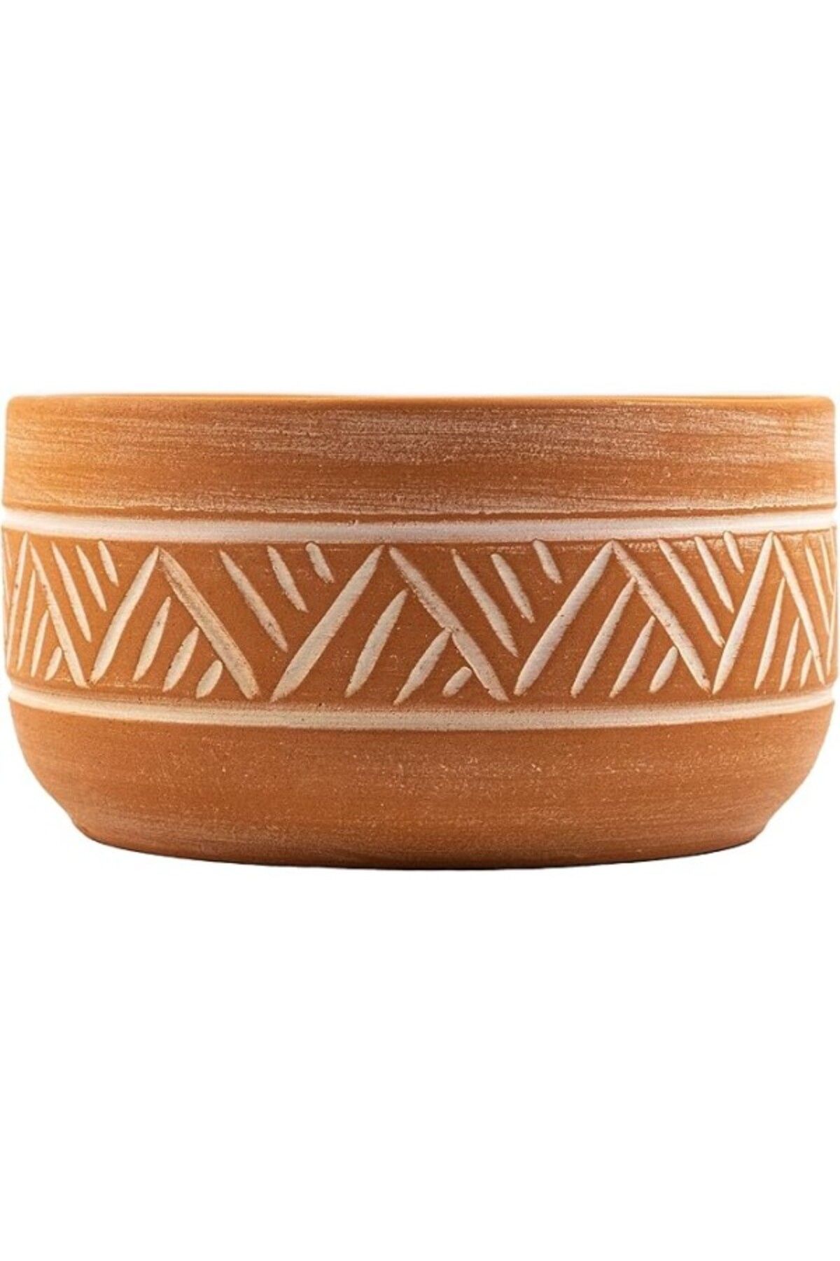 ShopZum Bitkitasarımı Terracota Hitit Desen Toprak Aranjman Saksi – 20 Cm Çap