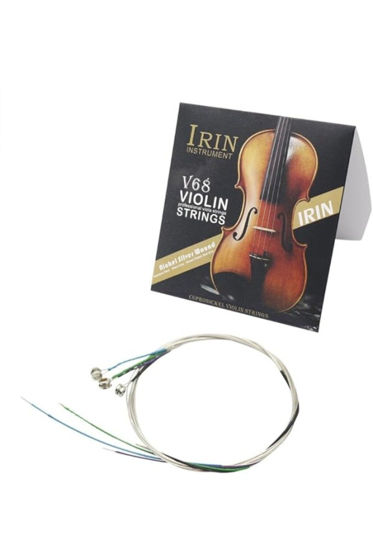 ShopZum Takım Keman Teli Full Set (E-A-D-G) Tüm Boy Kemanlar İçin Uygundur - Steel Core Nickel-Silver Wound