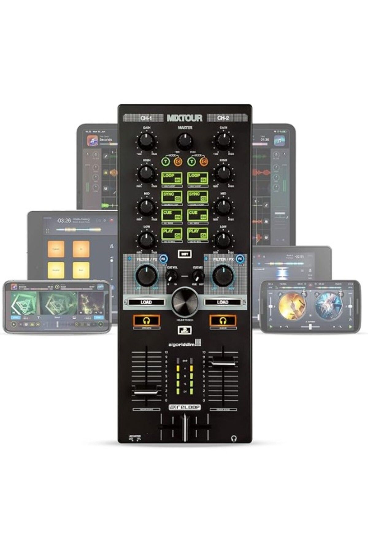 ShopZum Reloop Mixtour | Hepsi Bir Arada 2-kanal Ses Kartlı Dj Controller/kontrolör (mac, Pc, Ios &amp;amp;
