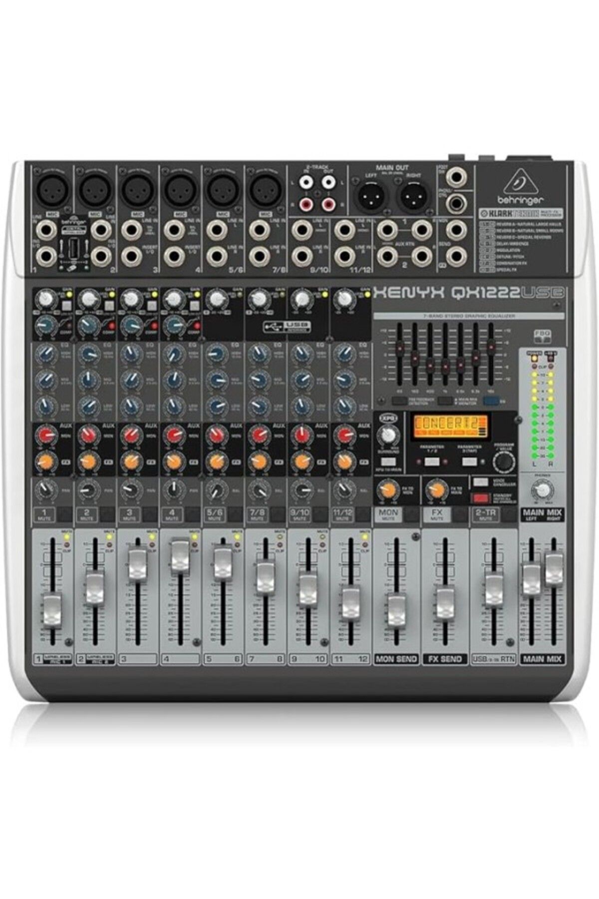ShopZum Behringer Qx1222usb 16-ın 2/2-bus Mix With Xenyx Mic Pre. &amp;amp; Comp. Klark Teknık Multi-fx Pro