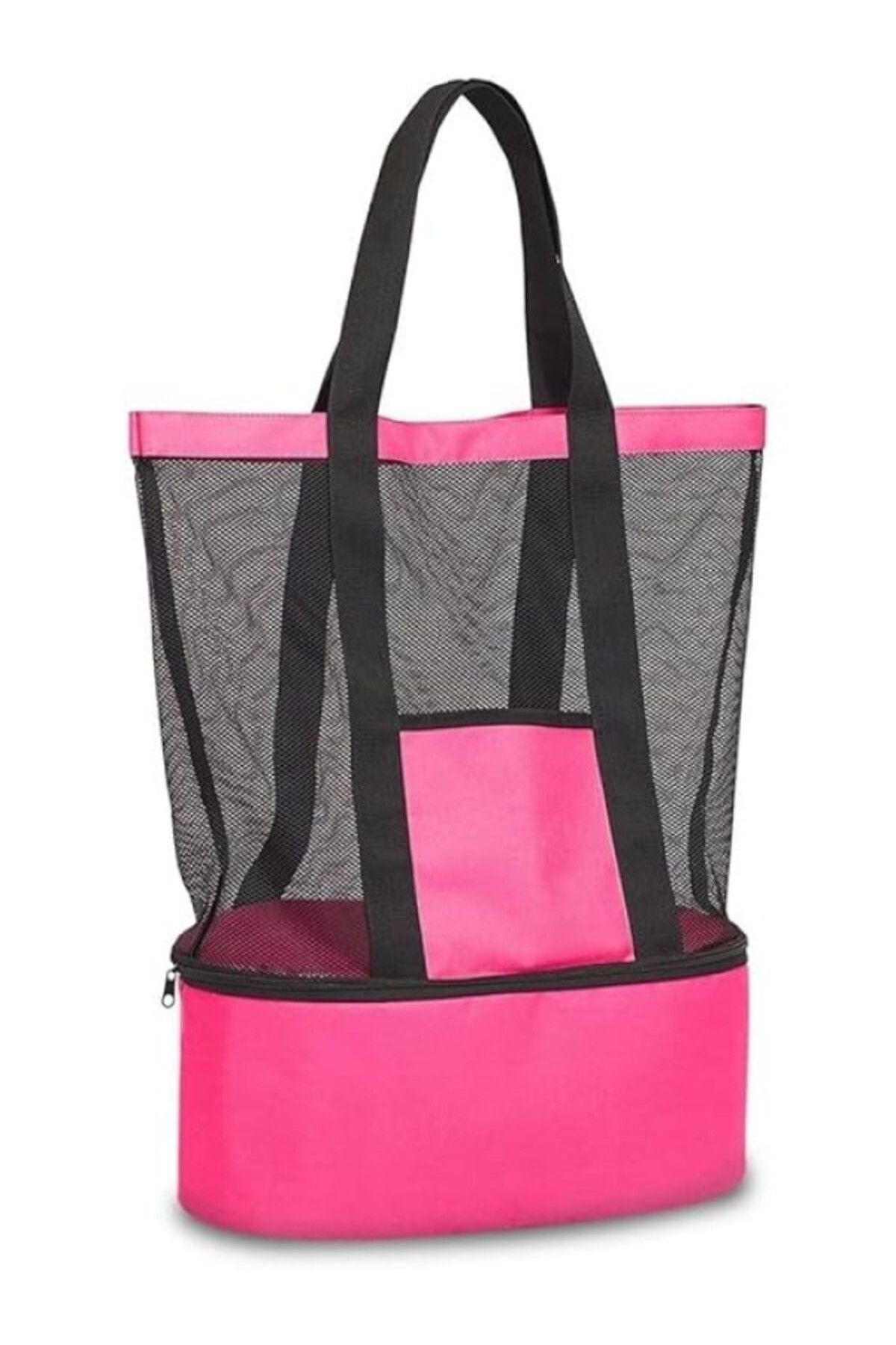 ShopZum Plaj Çantası Soğutucu Bölmeli Seyahat Çantası Termal Piknik Kamp Çantası Outdor Çanta (Pembe)