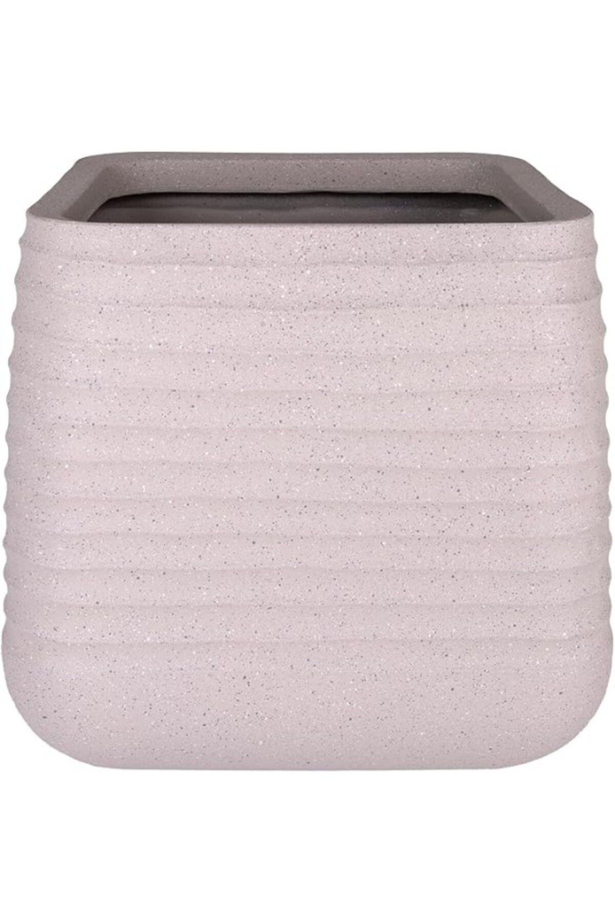 ShopZum Herdekora Iç Ve Dış Mekan Saksı Bej Büyük Boy 50,5x50,5x49 Cm.