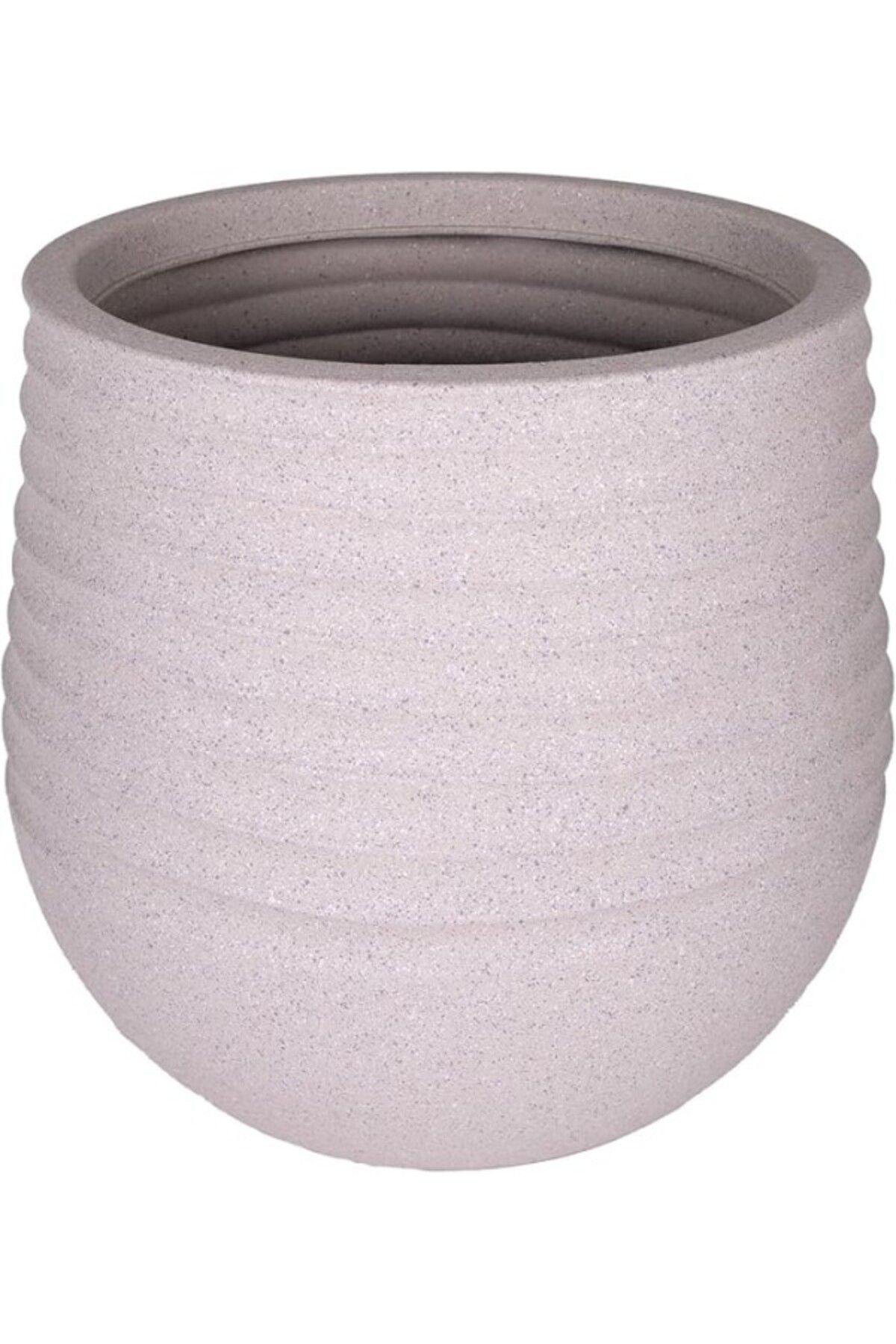 ShopZum Herdekora Oval İç Ve Dış Mekan Saksı Bej Orta Boy 40X40X37 Cm.