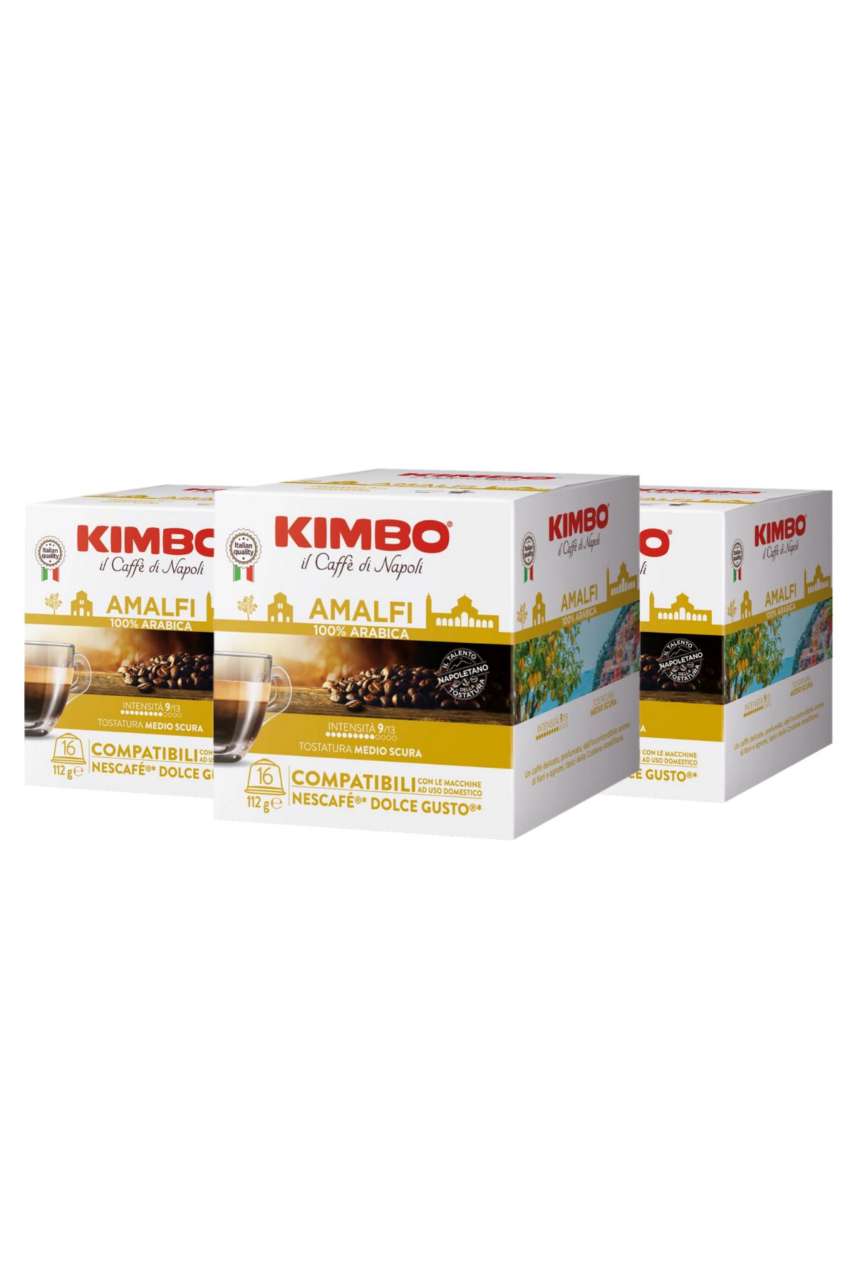 Kimbo Amalfi 100% Arabica Dolce Gusto Uyumlu Kapsül Kahve (16’lı Kutuda) (3'lü Set)