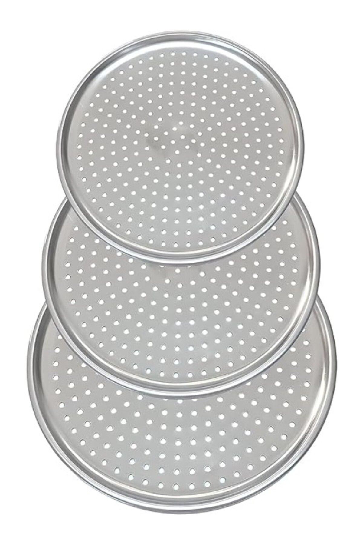 ShopZum Orret Home Paslanmaz Çelik Pizza Tepsisi,Delikli Lahmacun Ve Pizza Tavası,Fırın Tepisisi (28 Cm)