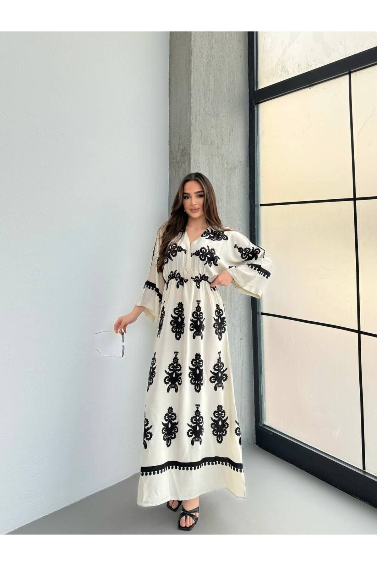 moda paketi Viscon Desenli Elbise