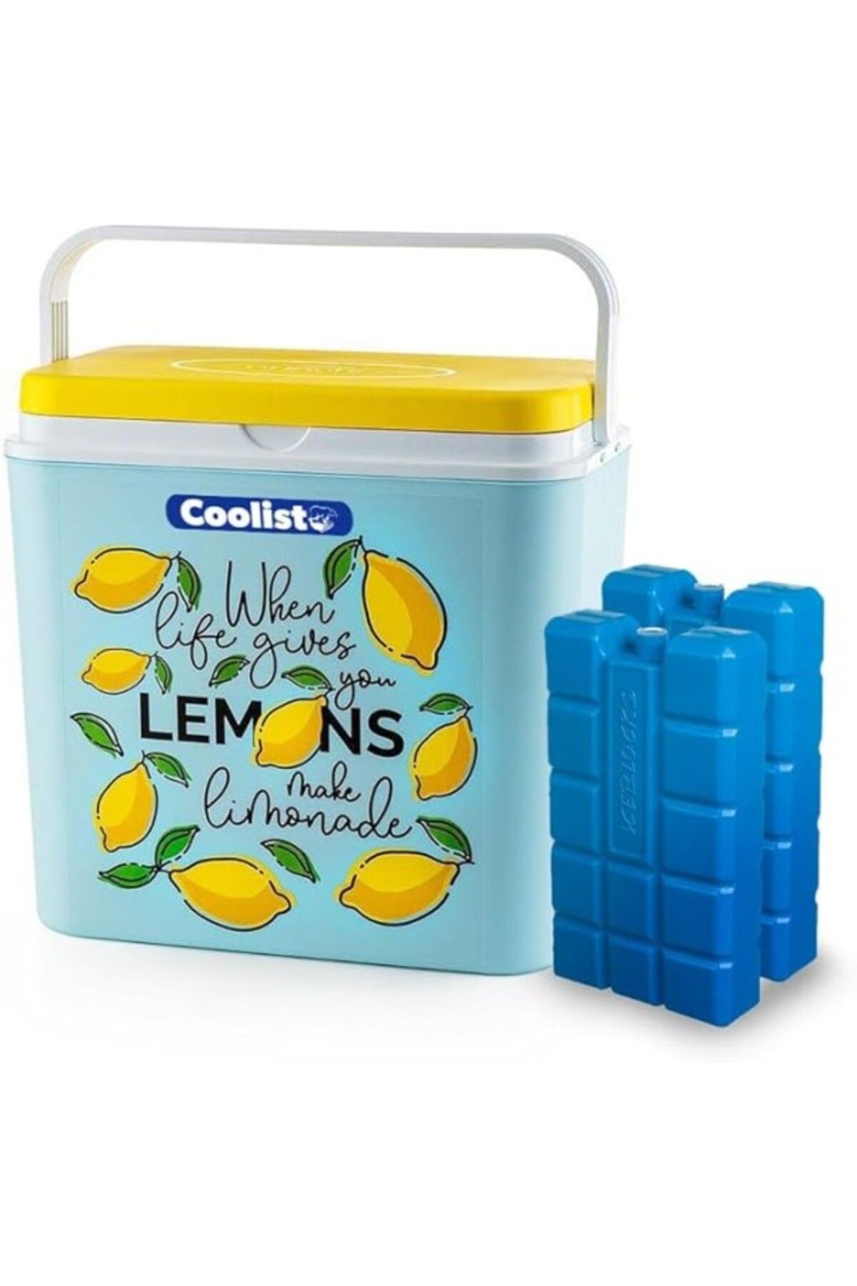 ShopZum Coolist Clb24Lm Limon Desenli Buzluk, 24 Litre + 2 Adet Buz Kaseti, 400Gr