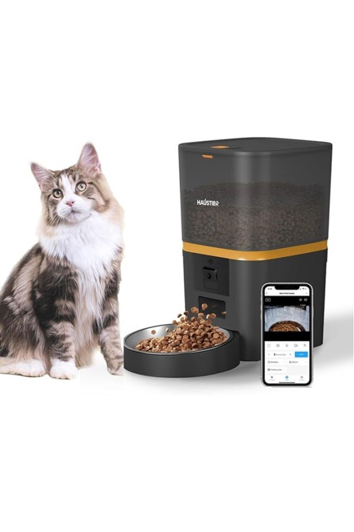 ShopZum Haustier Qq009 Gece Görüşlü 1080p Fhd Kameralı, Akıllı Kedi Köpek Otomatik Mama Kabı, Tuya App-wifi