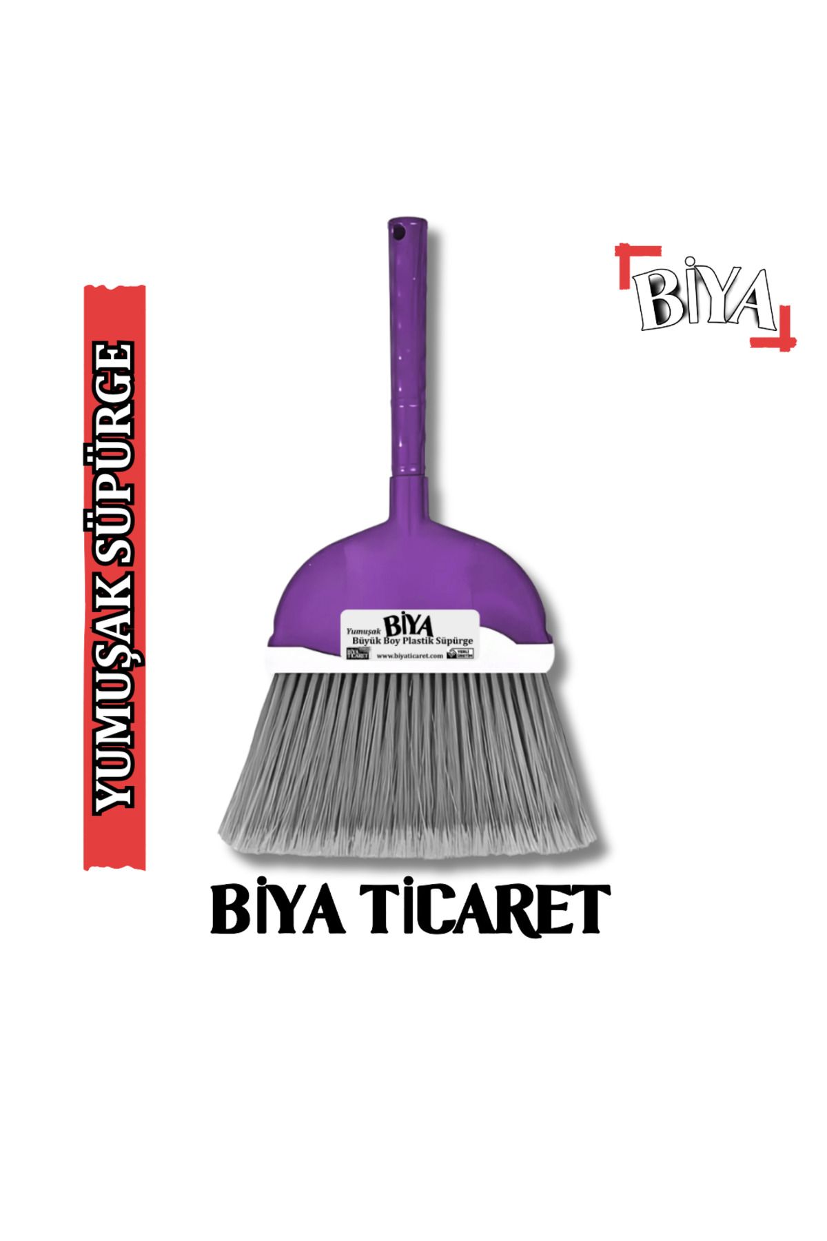 BİYA Büyük Plastik Süpürge - Yumuşak